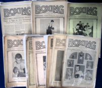 Boxing, a collection of 21 issues of 'Boxing Magazine' with dates ranging between 1936 & 1940,