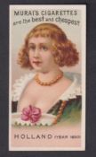 Cigarette card, Japan, Murai, Headdresses of Various Nations, type card, Holland (Year 1850) (gd/vg)