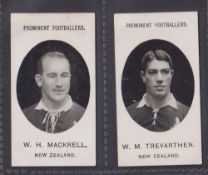 Cigarette cards, Taddy, Prominent Footballers (No Footnote, 1907), New Zealand, 2 cards, W.H.