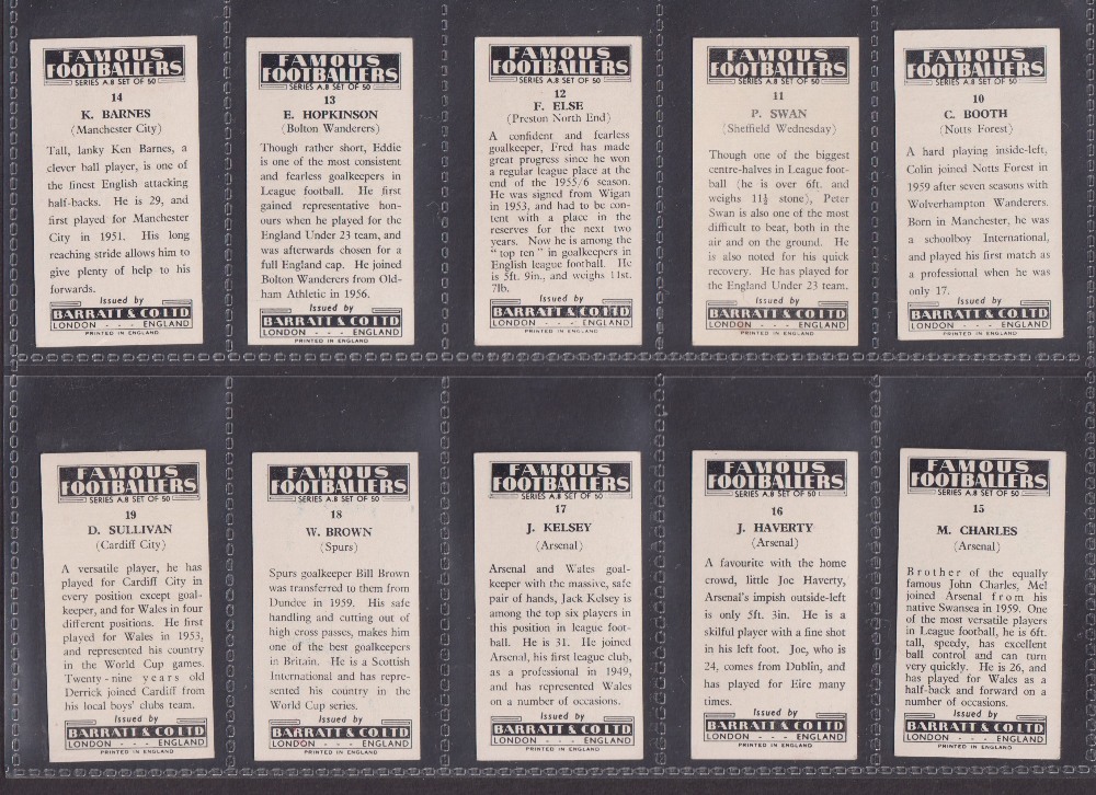 Trade cards, Football, Barratt, 2 sets Famous Footballers A8 & A15 (gen gd/vg) - Image 2 of 4