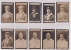 Cigarette cards, Cricket, Wills Australia, Cricketers Plain Back 1924 (set 63 cards) (2 darkened