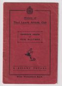 Football booklet, 'History of Third Lanark Athletic Club, Glorious Deeds of Our Players', scarce