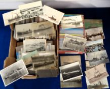Shipping, 100s of mixed age postcards and postcard sized photographs of various forms of shipping.