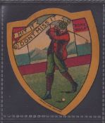 Trade card, Golf, J Baines Shaped Shield, 'Don't miss it, hit it' (gd)
