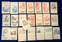 Tobacco advertising, USA, a collection of 22, non insert, comic advertising cards for various