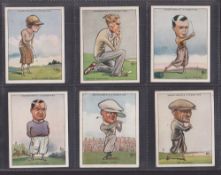 Cigarette cards, Golf, Churchman Prominent Golfers, 'L' size (set 12 cards) includes Bobby Jones,