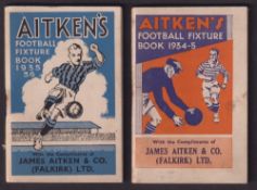 Football fixture books, two Scottish Fixture books, both issued by James Aitken & Co (Falkirk) for