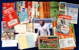 Football memorabilia, a selection of items including 60+ 1960/70's programmes inc. several