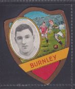 Trade card, Football, Baines, shield shaped card, Burnley, Freeman player inset (gd)