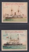 Trade cards, Huntley & Palmers, Warships of Nations, 'P' size, backs in French, all in red &