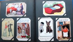 Postcards, Comic, a vintage album with approx. 400 comic cards, artists include Morgan, Kyd, McGill,