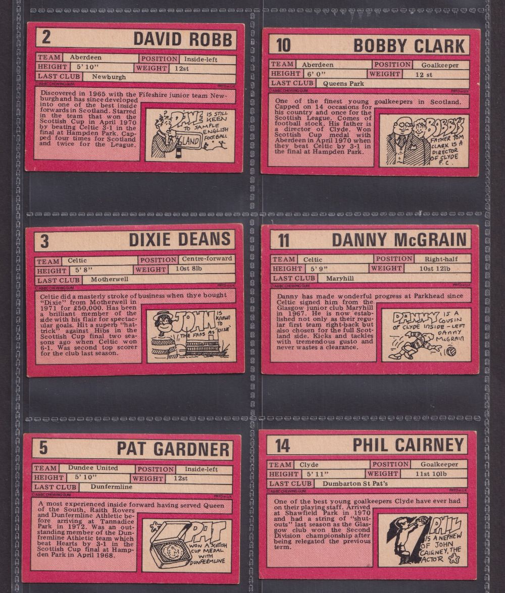 Trade cards, Football, A&BC Gum, Scottish, 1973 (Red backs) 67 cards (32 cards numbered 1-90 & 35 - Image 2 of 12