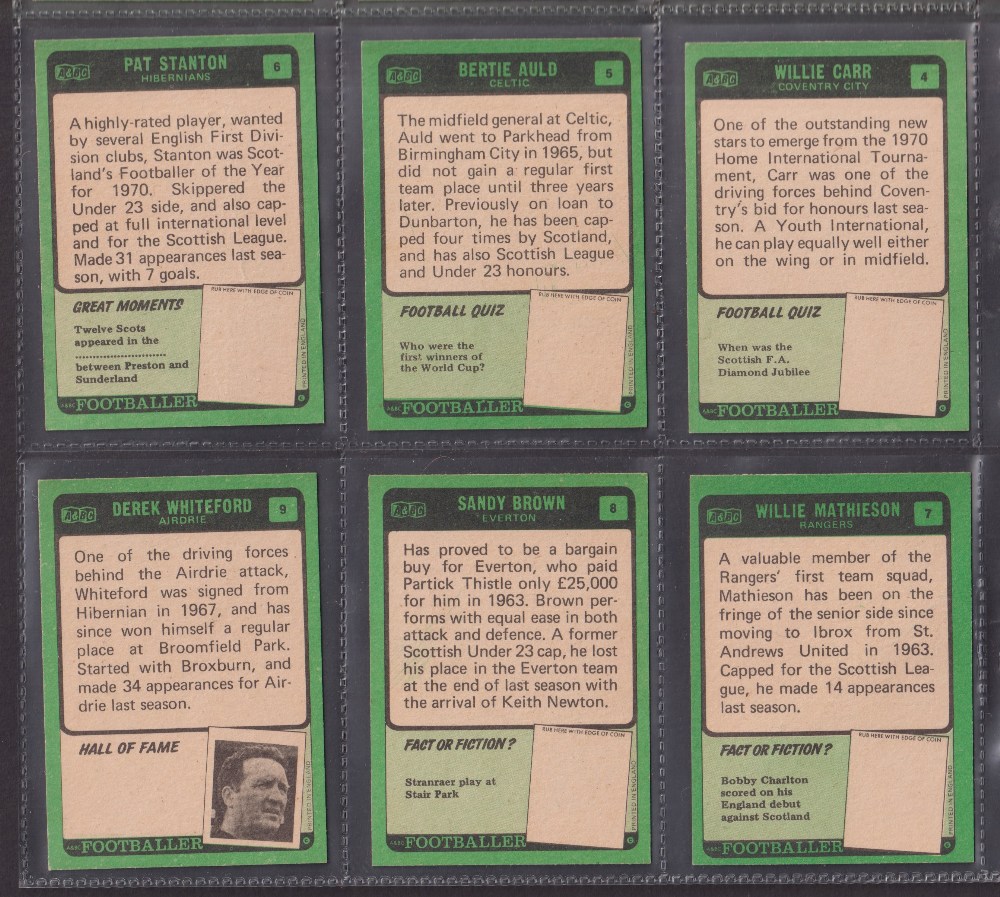 Trade cards, Football, 1970 A&BC Gum, Footballers Green back Scottish 1st Series 1-85 (set 85 cards) - Image 2 of 4