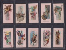 Cigarette cards, USA, Duke's, Scenes of Perilous Occupations (Pink background) (set, 50 cards) (gd)