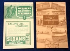 Football programme, Everton v Liverpool 20 August 1938, Football League Jubilee Trust Fund Edition