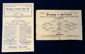 Football programmes, two programmes, Reading v Bournemouth 23 March 1946 (4 pages, vg) & Bournemouth