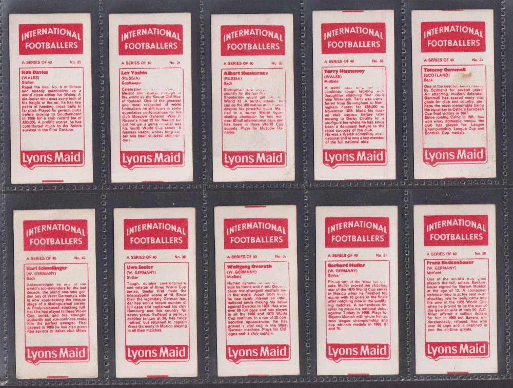 Trade cards, Lyons Maid, International Footballers (set, 40 cards) includes Pele, Best, Charlton etc - Image 8 of 8