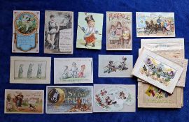 Trade cards & ephemera, 10 non insert USA Advertising cards c1900 5 printed and 5 plain backs,