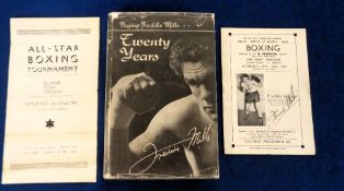 Boxing autographs, Freddie Mills, book, 'Twenty Years' autobiography, signed to title page (3rd