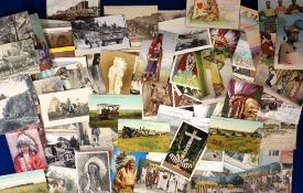 Postcards, Foreign, a foreign mix of approx. 227 cards, with approx. 74 Gruss Aus style cards mainly