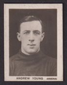 Cigarette card, Walkers Tobacco Co, Footballers, 'K' size, type card, Andrew Young, Arsenal (gd) (