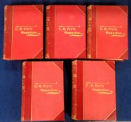Sporting books, C B Fry's, Magazine of Sports and Outdoor Life, bound in 5 volumes with red board