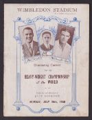 Boxing programme, Phil Scott v W.L. (Young) Stribling, Eliminating contest for the Heavyweight
