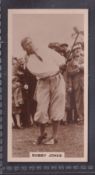 Cigarette card, Golf, Millhoff Famous Golfers type card, no 20 Bobby Jones USA (very well centred on
