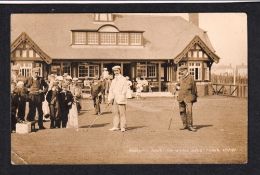 Postcard, Golf, a scarce and unusual RP golfing card showing Haskins v Scott, one armed match