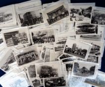 Fairground Rides, 170 postcard sized b/w images of fairground rides, many produced by the '