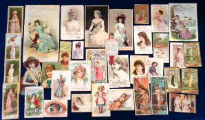 Trade cards, USA, a collection of approx. 35, early, non insert advertising cards, all illustrated