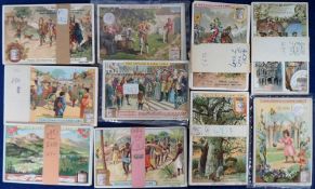 Trade cards, Liebig, a collection of 10 Italian edition wrapped sets, ref no S682, S683, S686, S687,