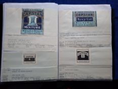 Tobacco Ephemera, 2 Albums containing pages of various Netherlands Tobacco Firms historical