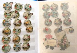 Scraps, 3 albums of Georgian and Victorian scraps to include a selection neatly presented in a stamp