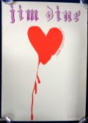Poster, original Jim Dine silk screen poster 'Red Design for Satin Heart', The Picture of Dorian