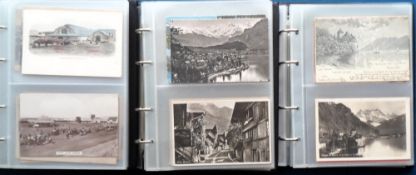 Postcards, Foreign, a collection of approx. 230 cards in 3 modern albums, mostly Swiss with a few
