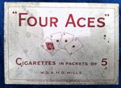 Cigarette live packs. Wills 4 Aces retail box with 40 live packets of 5 cigarettes (box originally