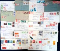 Postal History, German first day & registered covers 1960s-1990s, from many different towns &
