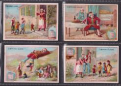 Trade cards, Liebig, 11 sets. 5 sets Belgian language S205, S218, S219, S227, S228. 3 sets French