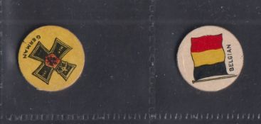 Cigarette cards, Carreras, Flags & Arms (K sized circular), 2 cards Germany & Belgium (gd)