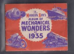 Trade card album, Modern Boy, Completed album Mechanical Wonders of 1935 (card stuck down) (