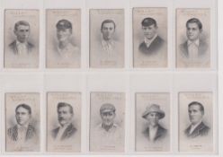 Cigarette cards, Wills Australia, Australian & English Cricketers, Vice Regal backs, 12 cards