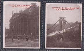 Cigarette cards, Muratti Midget Postcards, 2 types views (both glossy) (about gd)