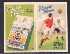 Cigarette card advertising booklet, Football, Players Please Football Fixtures 1953-54 (Charlton