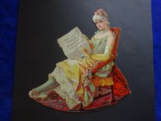 USA Tobacco advertising items (2), Duke Turkish Cross Cut Woman on Chair approx 26 cm high, plus