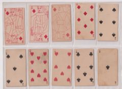 Cigarette cards, USA, Kinney, Transparent playing cards, 11 different, various issues (fair/ near