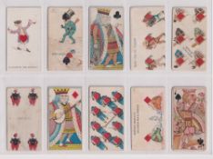 Cigarette cards, USA, Kinney Harlequin cards x 10 ( 9 1st series and 1 2nd series) ( gen fair)