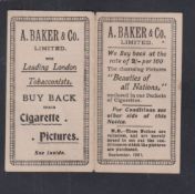 Cigarette card coupon, A Baker & Co Beauties of all Nations buy back offer (slight edge knocks, near