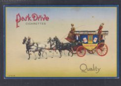 Cigarette Postcard, Advertising Park Drive Gallaher, Stagecoach subject (gd unused)
