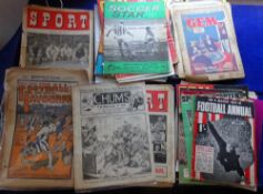 Collection of mainly football and other magazines and journals, including Chums 1915 issue, Football